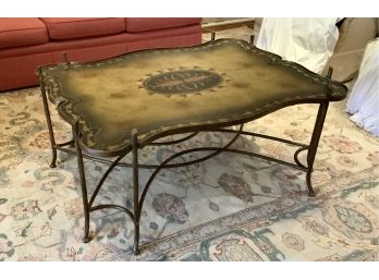 Gorgeous Large Coffee Table ~ Heavy Metal Base