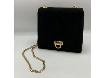 Frenchy Of California Suede Evening Bag With Gold Chain