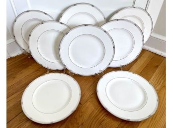 Eight Lenox 'Westerly Platinum' Fine Bone China Dinner Plates