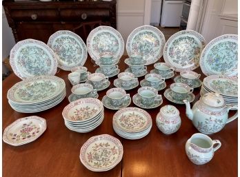 56 Piece Collection Of 'Singapore Bird' By Adams China, Calyx Ware - Newer Backstamp