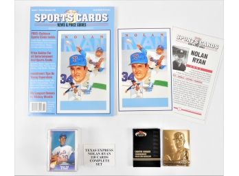 Sports Cards Magazine With 24 Cards Bound In (Set Of 110 Ryan Cards),  8 Large Ryan Cards, Heavy Medal - Lot A