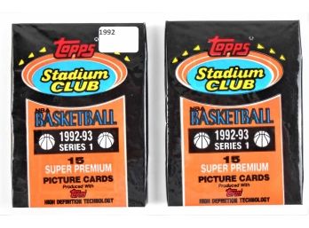 Cards - BASKETBALL - 1992-93 Topps Stadium Club - 2 Packs - 15 Cards Per Pack