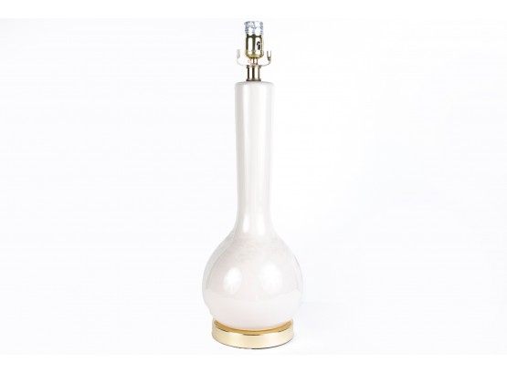 (7) White Ceramic Table Lamp With Gold Tone Base From Safavieh