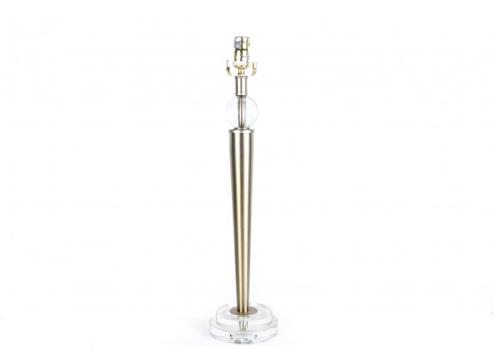 (12) Brushed Gold Table Lamp With Acrylic Base