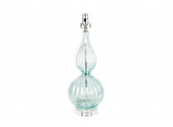 (83) Blown Glass Gourd Shaped Table Lamp