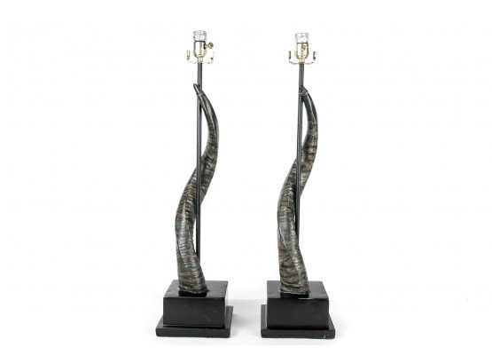 (101) Pair Of Horn Lamps From Barbara Cosgrove