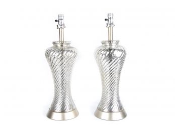 (1) Pair Of Mercury Glass  Lamps