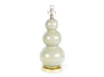 (27) Sage Green Glass Gourde Table Lamp