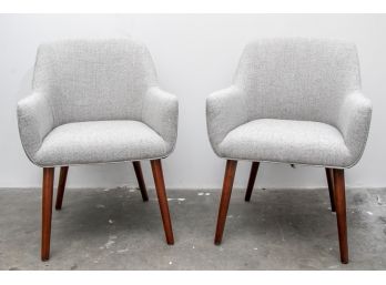 (1) Pair Of Modern Upholstered Arm Chairs