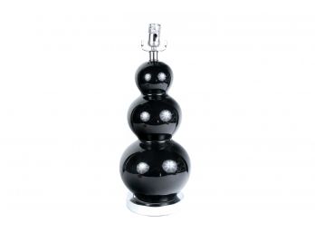 (26) Black Glass Table Lamp From Safavieh