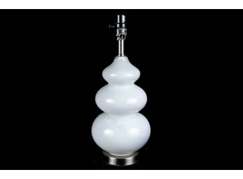 (54) White Glass Gourd Shaped Table Lamp
