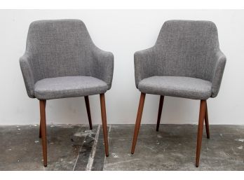 (4) Pair Of Christopher Knight 'Zeila' Upholstered Accent Chairs In Gray