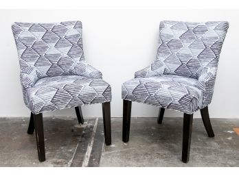 (11) Pair Of Abstract Fabric Upholstered Armchairs