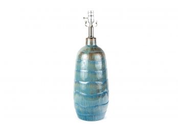 (77) Blue Glazed Ceramic Table Lamp