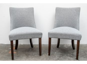 (16) Pair Of Contemporary Deluxe Linen Dining Chairs