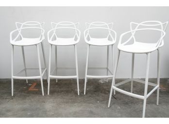 (28) Set Of Four Entangled Molded Outdoor Counter Stools
