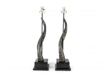(101) Pair Of Horn Lamps From Barbara Cosgrove