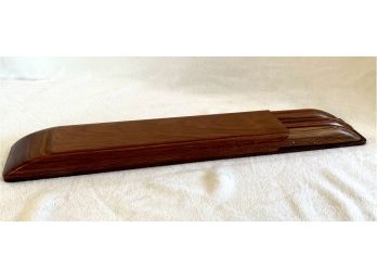 Stunning Vintage Robeson Shur Edge Three Piece Gourmet Carving Set In Teak Wood Sheath
