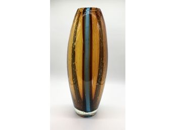 Colorful Striped Glass Vase