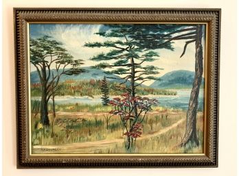 Stunning Landscape Scene Painting Signed By NA Gourley