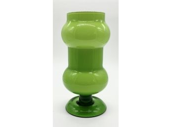 Mid Century Italian Lime Green Glass Vase