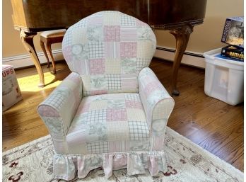 Childs Patchwork Upholstered Chair In Toile Nursery Rhyme Fabric