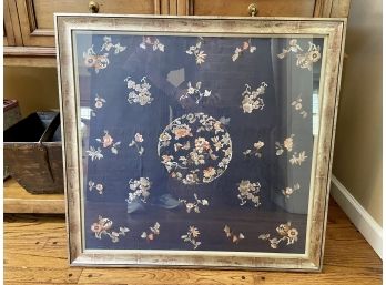 18th Century Chinese Hand Embroidered Silk Framed Tapestry