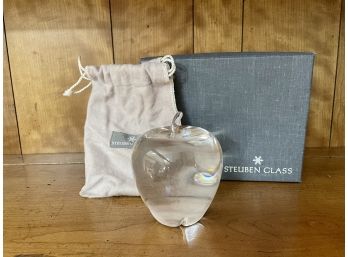 Steuben Glass Apple In Original Box With Dust Bag