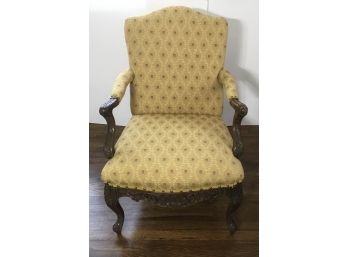 Antique Hand Carved Upholstered Chair