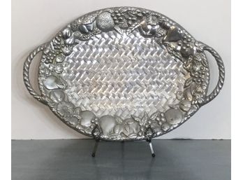Lenox Silverplated Hammered Double Handle Tray