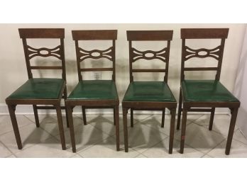 Vintage Wooden Folding Chairs, Green Sears (4)