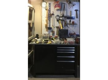 LRG Craftsman Work Bench, Vice & Tons Of Tools