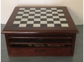 Wooden Checkerboard 12 In 1 Game Chest