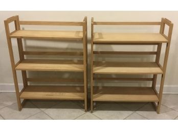 PR. Hardwood Folding Bookcases