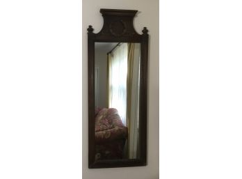 Antique Hand Carved Wreath Long Hanging Mirror