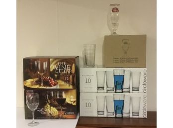 Stemware Lot 49 Pieces In Boxes
