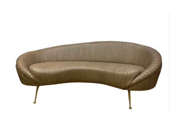 Interlude Home Thatcher Leather Sofa In Cocoa