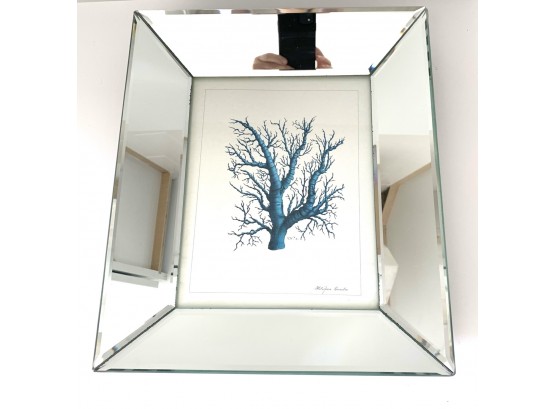 Twos Company Mirrored Framed Coral Print