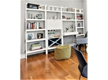 4 Piece Crate & Barrel Sawyer  White Home Office System