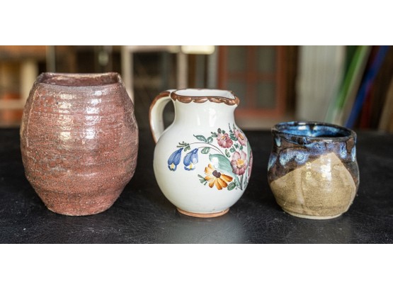 Glazed Ceramic Vases Art Pottery And Austrian Pitcher