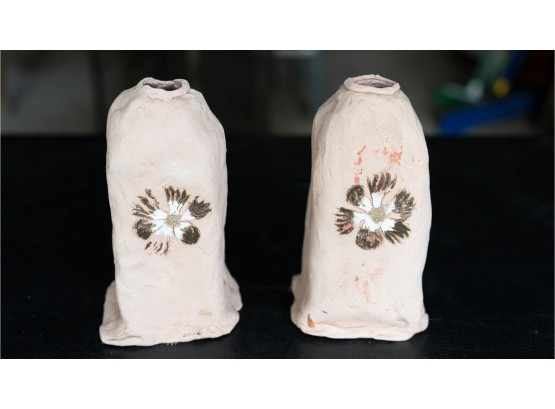 Hand Formed Studio Ceramic Pottery Lamp Bases  - A Pair