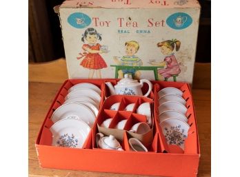 1930s Real China Hand Decorated Toy Tea Set - Made In Japan