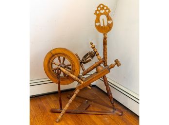 Foot Powered Wooden Flax Spinning Wheel
