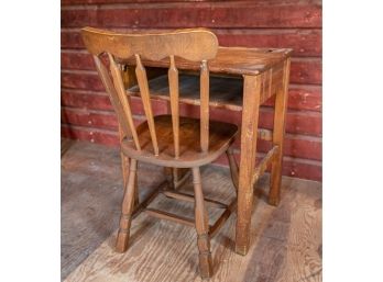 Antique Childs School Desk And Chair