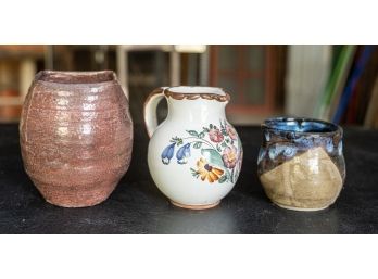 Glazed Ceramic Vases Art Pottery And Austrian Pitcher