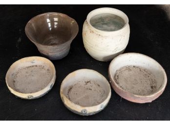 Collection Of Studio Ceramic Pottery Planters And Bowls