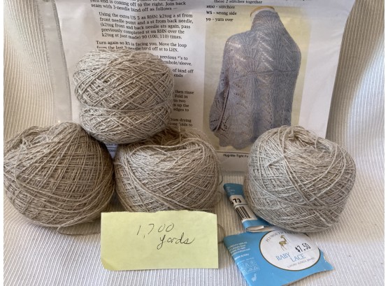 Plymouth Yarn Company Baby Lace Luxury Alpaca 100 Alpaca 4 Rolls 1700 Yards With A Pattern For A Lace Jacket