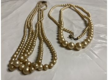 2 Vintage Necklaces Untested Pearls(?)
