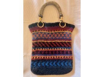 Really Cool Wool Felted Purse With Brown And Rope Twisted Handles This Is Awesome