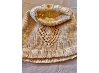 Shawl In Cream Hand Knitted And Comfy